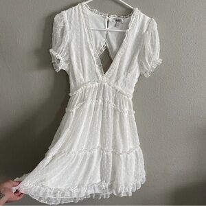 Justify White Backless Ruffle Dress